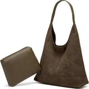 Slouchy Hobo Bags for Women Retro PU Leather Tote Crossbody Bag Soft Large Capac